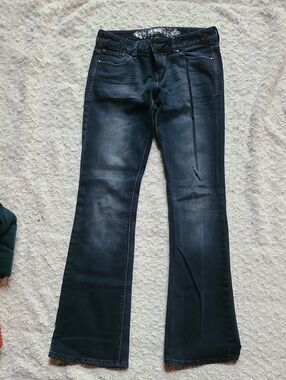 Express Women's Flare Jeans - Dark Blue Wash